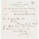 Bourbon Rye Whisky Wine Brandy Billhead Signed James B Day Hornellsville Ny 1883
