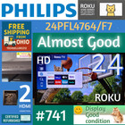 Philips 24  Class Hd  720p  Roku Smart Led Hd Tv   24pfl4764 f7    Remote stands