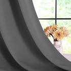 Grey Kitchen Blackout Curtain Panels  2-pack 42 x45  Thermal Insulated Drapes