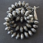 Striking 211 Grams Vintage Sterling Silver Mercury Dime Beads Necklace 24  Long