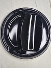 Vintage Black Glass Cigar Cigarette Ashtray With Match Book Center Slot Heavy