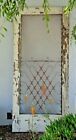 Vintage 1950s Screen Door Metal Curlicue Blue Antique Cottage Unique