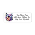 60 Return Address Labels Personalized Printed 3 4 X 2 1 4 Floral Butterfly