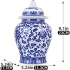 Handmade Blue White Porcelain Ginger Jar Chinoiserie Vase Home Decor