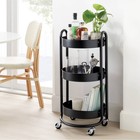 3 Tier Round Metal Utility Cart Black - Brightroom