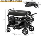 Folding Baby Stroller Wagon Cart For 4 Kids Face To Face High Seat With Canopy