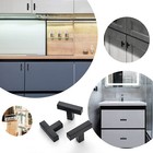 Kitchen Cabinet Handles Matte Black Square Modern Drawer Pulls Stainless Steel