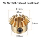 2set Bevel Gear Tapered Bevel Pinion Gear 0 8 Module 15t 5mm Hole