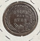 1863 Civil War Token Obv 1st In War 1st In Peace Rev federal Union Forever Xf  