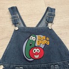 Vtg Veggietales Kids Denim Overalls Size 4t Bob And Larry Y2k