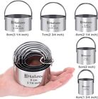 Biscuit Cutter Set Round Cookie Cutters With Handle 5 Pieces Stainless Steel New