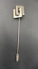Vintage Silver Tone Modernist Geometric Stick Pin Lapel Pin Brooch