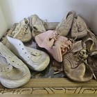 Vintage White Leather Baby Shoes Lot Of 5 Pink Pair Booties Infant Old Vintage