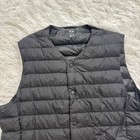 Uniqlo Ultra Light Down Vest Black Size M Puffer V-neck Snap Button Lightweight