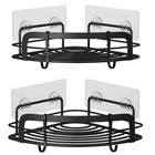 Black Bathroom Corner Shower Shelfs  Adhesive Wall Mounted Shower Caddy With    
