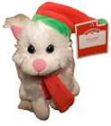 Holiday Time White Christmas Cat Kitten 7  Plush Stuffed Animal Toy W Hat Scarf