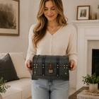 Elegant Black Vintage Wooden Treasure Chest - Lockable Storage Box 12 2    X 7 1   