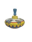 Vintage 1950s Ohio Art Tin Toy Spinning Top Blue  Handle Circus Theme Works