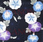 Japanese Yukata Cotton 100  Traditional Summer Kimono Robe - Morning Glory Navy