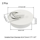 2pcs White Rubber Drain Stoppers  1-3 4 Inch Rubber Sink Plug Sink Stopper Drain