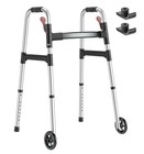 Lightweight Foldable Walker For Seniors  350lb Capacity  One-hand Folding  8 Hei