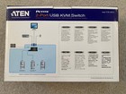 Aten Petite 2-port Usb Kvm Switch Cs-62u 1 8m Video Audio Cable Nib Free Ship