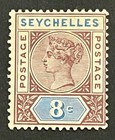 Travelstamps  Seychelles Stamps  6 Queen Victoria Mint Og H 8 Cent Denomination
