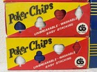 6 Astor No 7 1005 Interlocking Plastic Poker Chips White   Blue Vintage Game