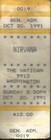 Nirvana Vintage Ticket Stub Oct 20 1991 The Vatican Houston Tx Tony Hawk