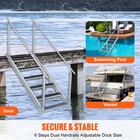 Aluminum Dock Ladder Boat Dock Ladder 43-51in Height Adjustable 6 Steps