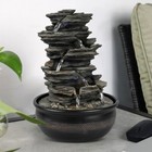 5-tier Indoor Waterfall Fountains Cascading Water Feature Desk Living Room Decor