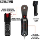 2 Police Magnum Pepper Spray  50oz Black Keychain Holster Belt Clip Self Defense