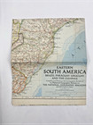 1955 National Geographic Map Eastern South America Brazil Paraguay Uruguay
