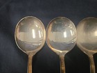 1847 Rogers Bros 4 Soup gumbo Spoons Ancestral Pattern 1924
