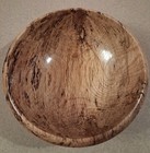 Hand Turned Spalted Maple Wood Beautiful Bowl 8 25 x3  Signed