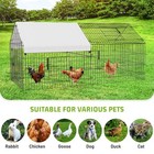 Metal Walk-in Chicken Runs Poultry Cage Pet House W waterproof Cover And 4 Doors