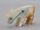Andres Quandelacy  d  Mother-of-pearl Zuni Elk Fetish