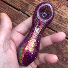Freezable Pipe 5  Red Glitter Freezable Glass Pipe Cooling Tobacco Pipe