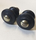 Antique Victorian Wood And Brass Cupboard Door drawer Knobs Pair Of Salvaged
