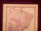 1863 Johnson   Ward Hand Colored Atlas Map brazil argentine Reb paraguay uruguay