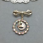 Odd Fellows Daughters Of Rebekah Chatelain Pin Bow Dangle Enamel Rhinestone Gold