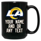 Custom Personalized Los Angeles Rams Black 15 Oz Ceramic Coffee Mug Cup