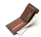 New Mens Black Genuine Leather Bifold Wallet Id Window Credit Card Case Holder