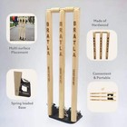 Bratla Cricket Spring Back Return Wicket Stumps Pro Metal Base Multi Surface Pla