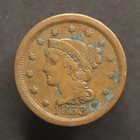1853 1c Bn Braided Hair Large Cent - Vf - Nice Coin