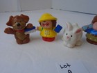 6 Pc Fisher Price Little People Lot 9  People And Animals Bunny Dog  Girls Boys