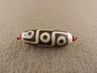 Rare 9eyes Tibetan Buddhism Old Agate Dzi Turtle Shell Totem Horn Bead Amulet G8