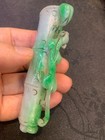 Excellent Chinese Old Jadeite Jade Hand Carved  bamboo W bird   Dragon  Pendant