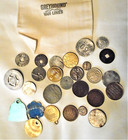 Vintage Old Foreign   Mixed Lot Coin Tax Parking Token  Play Money Dog Tags Bag