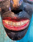 Vintage Antique Mexican Hand Carved Traditional Wooden Mask From Mexico